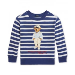 Toddler & Little Boys Striped Polo Bear Fleece Sweatshirt