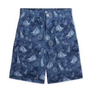 Big Boys Nautical-Print Cotton Mesh Shorts