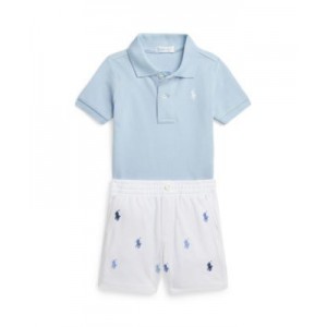 Baby Boys Mesh Polo Shirt and Short Set