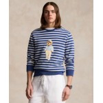 Mens Polo Bear Striped Fleece Sweatshirt
