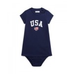 Baby Girls Team USA Cotton T-Shirt Dress & Bloomer