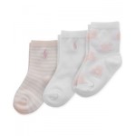 Baby Girls 3-Pk. Tossed Bear Socks