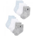 Ralph Lauren Baby Boys Quarter Length Low Cut Socks Pack of 6