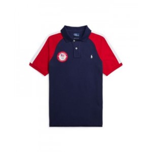 Big Boys Team USA Cotton Mesh Polo Shirt
