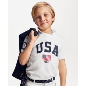 Toddler and Little Boys Team USA Cotton Jersey Tee