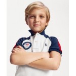 Toddler and Little Boys Team USA Cotton Mesh Polo Shirt