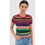 Short Sleeve Stripe Sweater