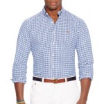 Long Sleeve Gingham Checked Button Down Shirt - Classic & Slim Stretch Fits