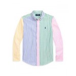 Boys Color Block Stripe Cotton Poplin Shirt - Little Kid, Big Kid