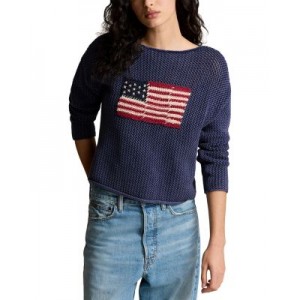 American Flag Pointelle Knit Sweater