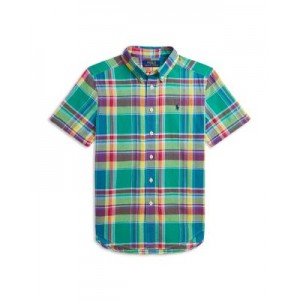 Boys Cotton Madras Short Sleeve Shirt - Little Kid, Big Kid