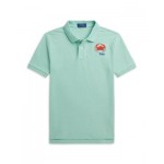 Boys Embroidered Cotton Mesh Polo Shirt - Little Kid, Big Kid