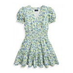 Girls Alma Floral Faux-Wrap Cotton Jersey Dress - Big Kid
