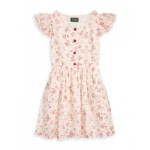 Girls Floral Cotton Dobby Dress - Big Kid