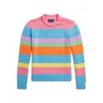 Girls Striped Cotton Rollneck Sweater - Little Kid, Big Kid