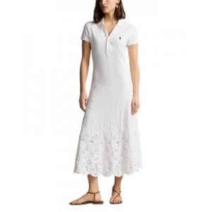 Eyelet Embroidered Polo Dress