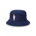 Cotton Twill Polo Bear Embroidered Bucket Hat