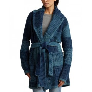 Cotton Patchwork Belted Cardigan