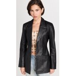 x Veda Hal Fitted Leather Blazer
