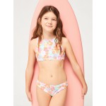 Girls 7-16 Reversible Floraya Crop Top Set Bikini Set