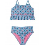 Roxy Kids Bold Florals Crop Top Swimsuit Set (Toddler/Little Kids/Big Kids)