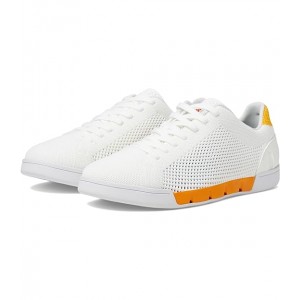 Breeze Tennis Knit Sneakers White/Saffron