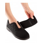 Extra Wide Comfort Steps Shoes with Fluid Barrier Black