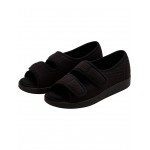 Easy Closure Open Toed Sandals - Indoor & Outdoor Black/Black
