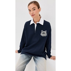 Cat Oversized Rugby Polo Shirt