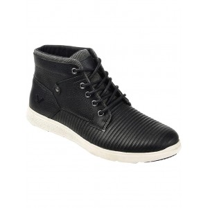 Magnus Casual Leather Sneaker Boot Black