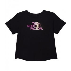 Short Sleeve Graphic Tee (Little Kids/Big Kids) TNF Black/Super Pink