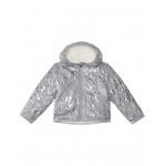Reversible Shady Glade Hooded Jacket (Toddler) Meld Grey Nature Texture Metallic Print