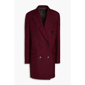 Double-breasted wool-blend twill coat