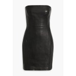 Strapless leather mini dress