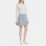 High-Waisted Mini Skirt in Viscose Check
