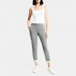 Slim Cropped Pull-On Pant in Double-Knit Jersey