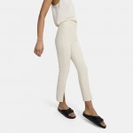 Straight Slit Pant in Waffle-Knit Cotton