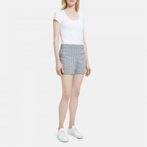 Tailored Short in Viscose Check