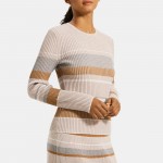 Striped Slim-Fit Sweater in Stretch Viscose Knit