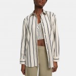 Bustier-Shirt Set in Striped Cotton Poplin