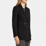 Double-Breasted Blazer in Stretch Knit Ponte