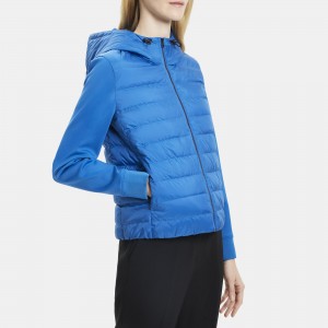 Puffer Jacket in Knit Combo