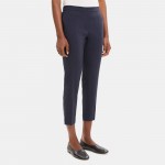 Slim Cropped Pull-On Pant in Linen-Blend