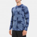 Ribbed Crewneck Sweater in Tie-Dyed Cotton