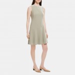 Fit-and-Flare Mini Dress in Crepe