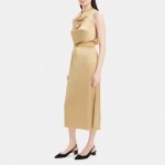 Sleeveless Cowl Neck Dress in Silky Poly