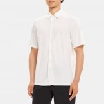 Standard-Fit Short-Sleeve Shirt in Slub Cotton