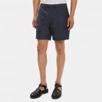 Tapered Drawstring Short in Cotton Ottoman