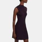 Ribbed Sleeveless Dress in Crepe Knit