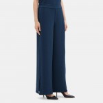 Straight Pull-On Pant in Crinkle Crepe